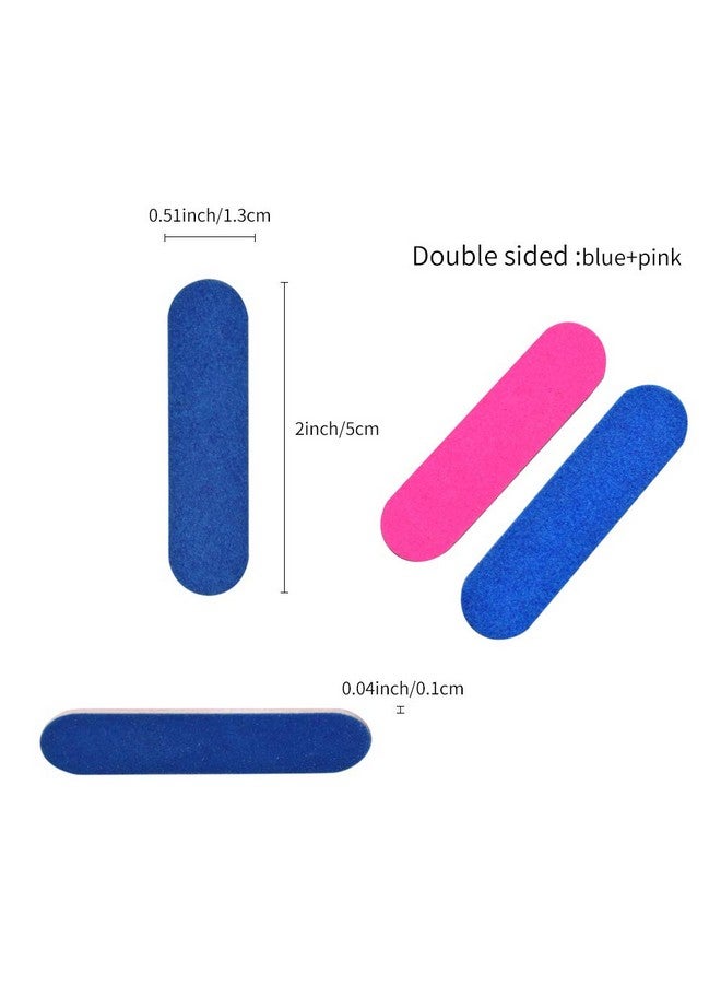 VIOCIWUO Mini Nail File Bulk 300Pcs (180/240 Grit) Disposable Nail Files Double Sided Emery Boards Home Or Professional Manicure Tools(Blue And Pink) - Image 2
