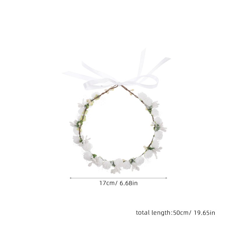 Floral Headband Flower Headband Wedding Floral Hair Accessory Photoshoots Beach Photography Prop for Brides and Bridesmaids - Image 3
