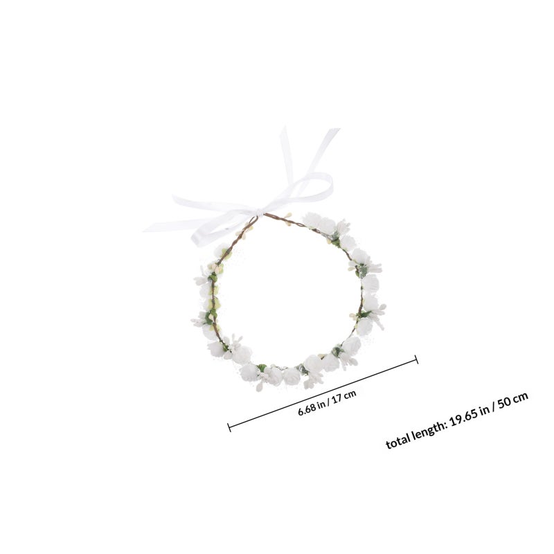 Floral Headband Flower Headband Wedding Floral Hair Accessory Photoshoots Beach Photography Prop for Brides and Bridesmaids - Image 2