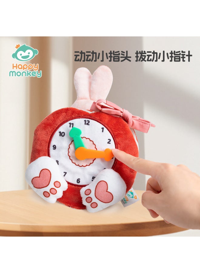 HAPPY Monkey Can't Tear Up Early Education Puzzle Three-dimensional Cloth Book Baby Cognition Plush Animal Toy With Alarm Clock - Image 2