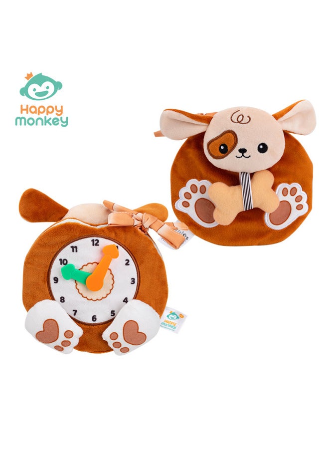 HAPPY Monkey Can't Tear Up Early Education Puzzle Three-dimensional Cloth Book Baby Cognition Plush Animal Toy With Alarm Clock - Image 1