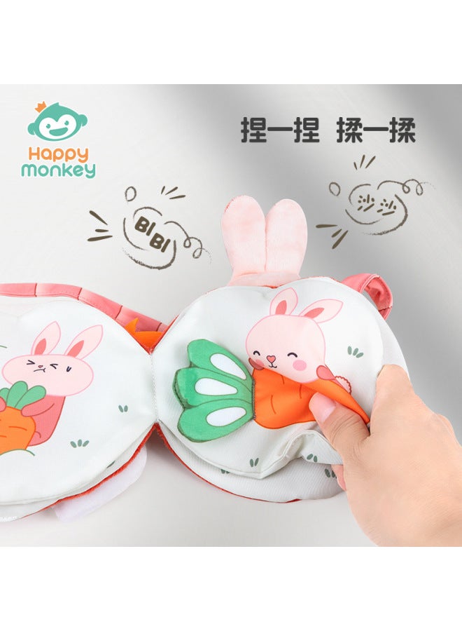 HAPPY Monkey Can't Tear Up Early Education Puzzle Three-dimensional Cloth Book Baby Cognition Plush Animal Toy With Alarm Clock - Image 3