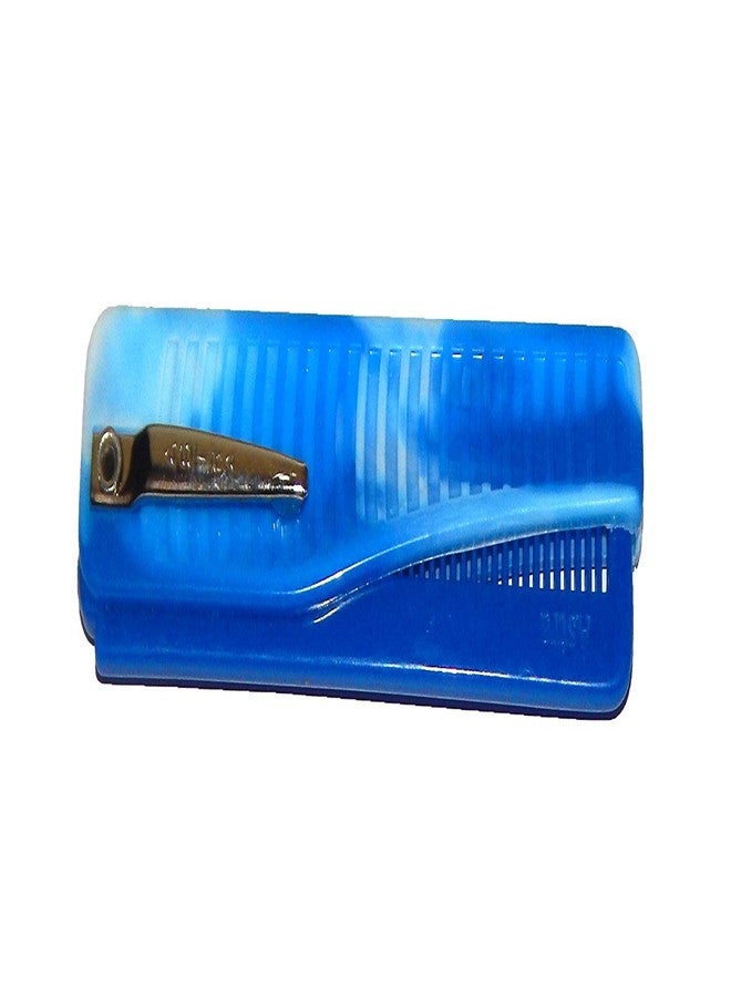 NPRC Stylish Small Pocket Folding Plastic Hair Comb (Blue) - Image 1