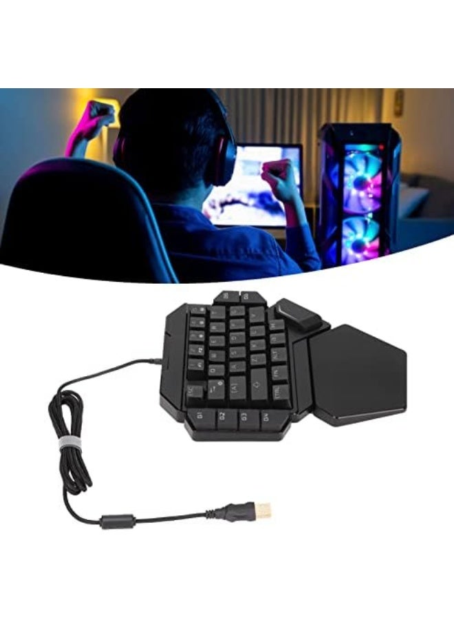 Ergonomic Keyboard with One Hand 35 Keys 6 Programmable Keys Keyboard Keyword with Single Backlit Hand RGB ABS - Image 2