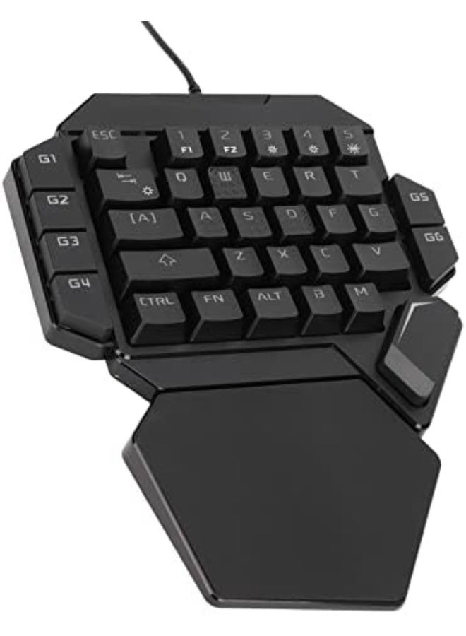 Ergonomic Keyboard with One Hand 35 Keys 6 Programmable Keys Keyboard Keyword with Single Backlit Hand RGB ABS - Image 4