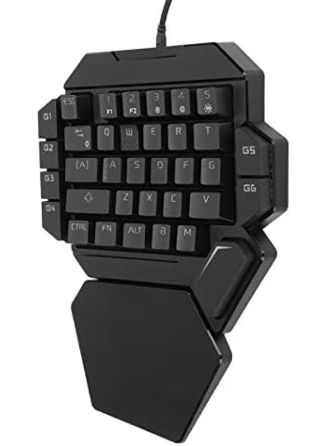 Ergonomic Keyboard with One Hand 35 Keys 6 Programmable Keys Keyboard Keyword with Single Backlit Hand RGB ABS - Image 1