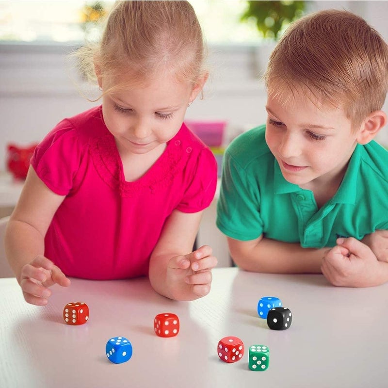 TOSAIHOEA 25 Pieces Dice Set 6 Sided 5 Colours Spot Dice with Bags for Tenzi, Farkle, Yahtzee, Bunco or Teaching Math Dice Games - Image 5