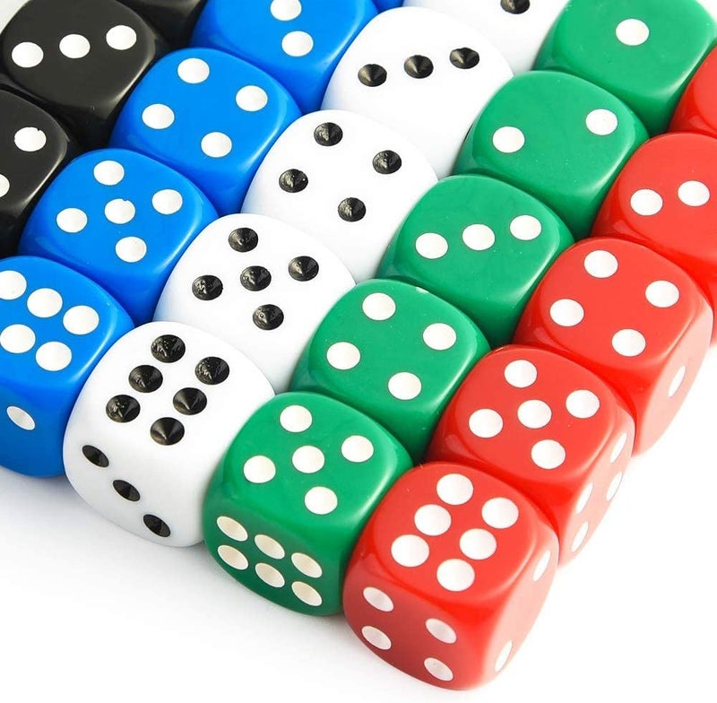 TOSAIHOEA 25 Pieces Dice Set 6 Sided 5 Colours Spot Dice with Bags for Tenzi, Farkle, Yahtzee, Bunco or Teaching Math Dice Games - Image 3