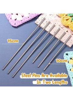 CESUSME 30 Pcs Blocking Board Pins, Stainless Steel Rods For Crochet Block Boards, 3 Mm Diameter For 5.9 Inch And 3.9 Inch Length, Knitting Accessories Block Rods, Knitting And Crocheting Supplies  - Image 4