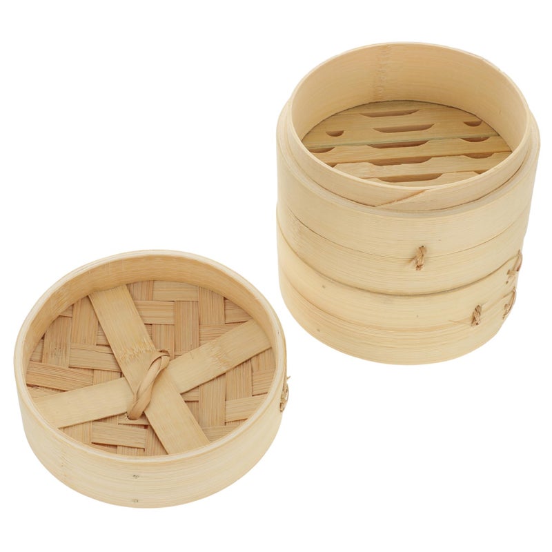 Reusable Bamboo Steamer Lid Set for Cooking Dim Sum Practical Kitchen Capacity - Image 2