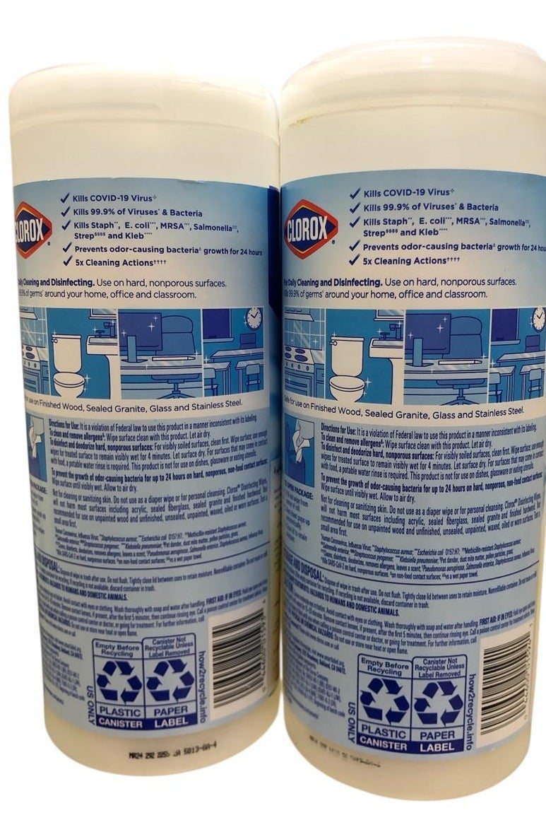 Clorox Lemon & Mint Antiseptic Wipes 2 Pack x 35 Wipes Total 70 Wipes - Image 2