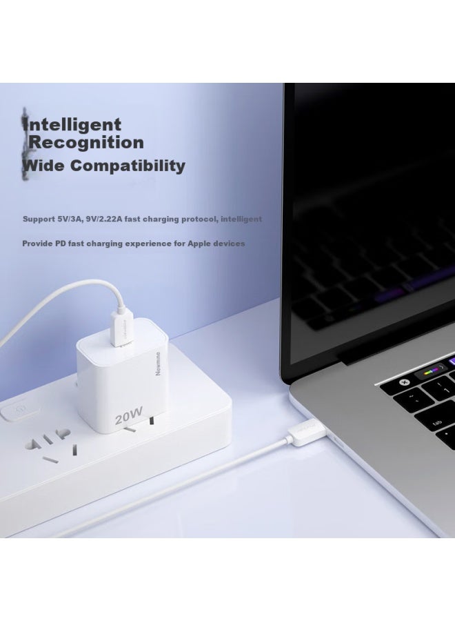 Newmine 20w Fast Charger Kit For Iphone 14, Pd Fast Charger For Iphone 14 With Apple Charging Cable, Compatible With 18w Charging Head, For Iphone 14-8 Series - Image 1