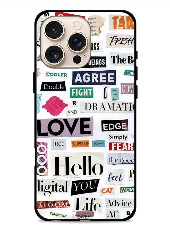 Tolwak Apple iPhone 16 Pro Protective Case Cover Short Quotes Stickers - Image 1