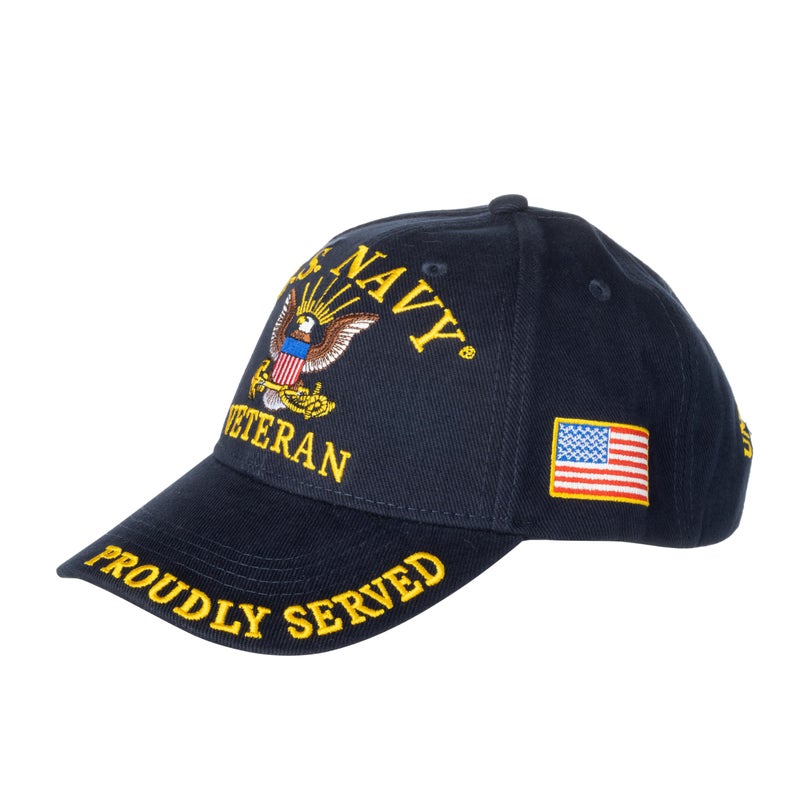 Eagle Emblems, Inc. United States Navy Veteran Proudly Served Blue Hat Cap USN - Image 2