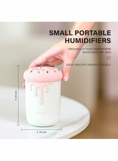 Y&D Portable Mini Cool Mist Humidifier - 250ml Small Diffuser with Night Light USB Personal Desktop Vaporizer for Plants Baby Bedroom Travel Office Home Auto Shut Off 2 Modes Super Quiet Pink  - Image 2