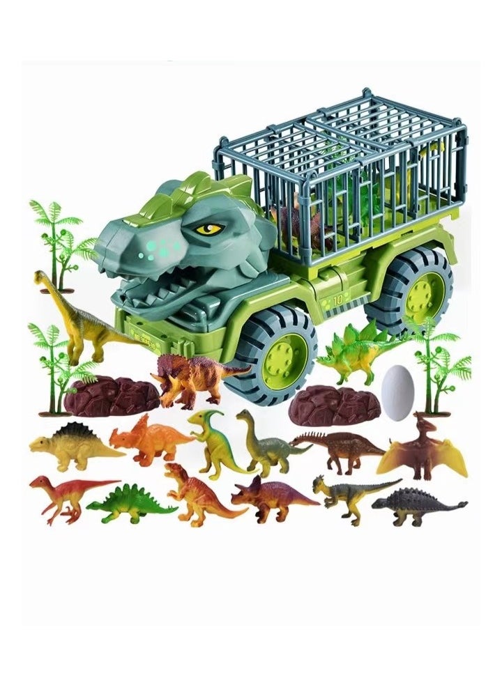Dinosaur Truck Toys Transport Car Carrier Truck With Dinosaur Toys Car Playset Toys For Kids Boys Girls  - Image 1