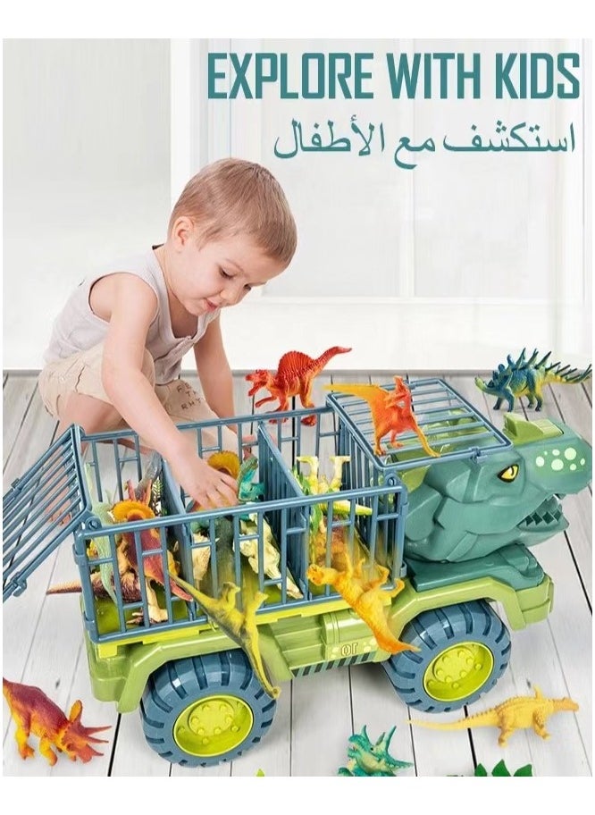 Dinosaur Truck Toys Transport Car Carrier Truck With Dinosaur Toys Car Playset Toys For Kids Boys Girls  - Image 5