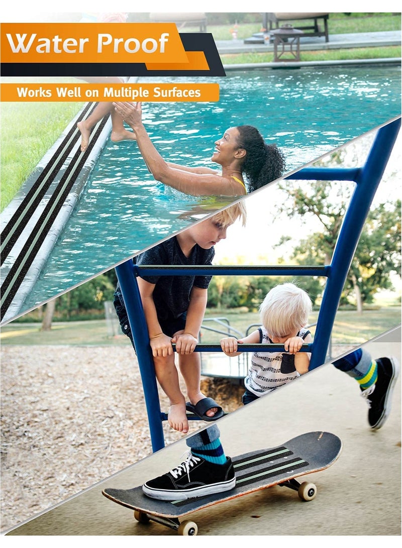 سونسر شريط عاكس، شريط مانع للانزلاق يتوهج في الظلام، شريط لاصق مانع للانزلاق، شريط عالي الجر 50 مم × 5 م لوضع علامات على الأرضية، دورة - Image 5