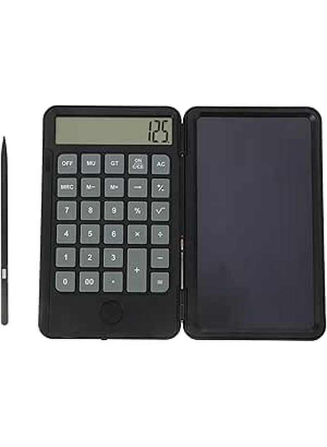 Portable LCD Writing Notepad with Calculator Function Black for Office and Student Use - Image 1