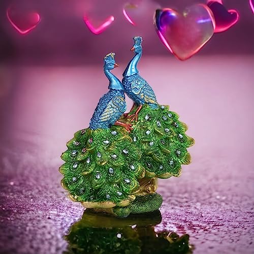 Chocozone Dancing Peacock Showpieces for Home Decorative Items for Living Room Home Decor Items (18cm*21cm) - Image 1