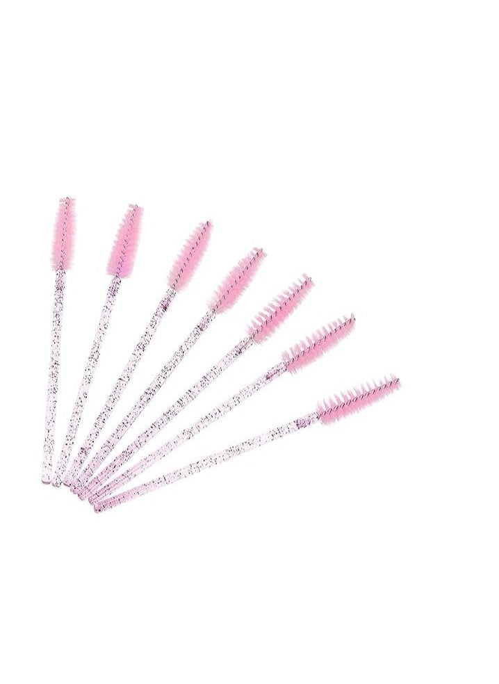 ORiTi - ORiTi 50 Pcs Disposable Mascara Brushes Crystal Eyelash Wands Mascara Applicator Spooly for Eyelashes (Crystal-Pink) - Image 1