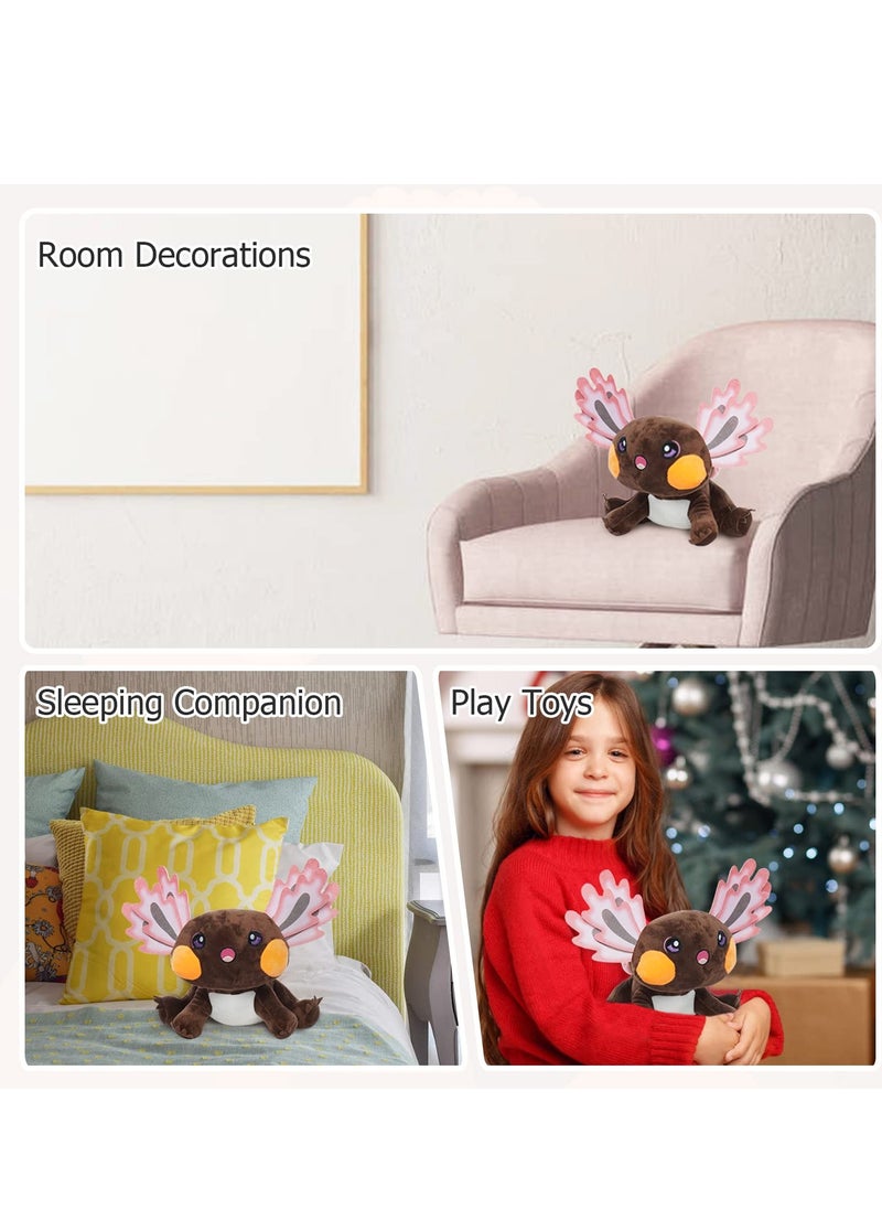 SYOSI Axolotl Plush Toy Stuffed Animals, Soft Cute Axolotl Plush Dolls, Kawaii Animal Play Toys for Kids Girls Boys, Toy Doll Plushies Room Decor Gifts for Kids Birthday (10.63in, Brown)  - Image 5