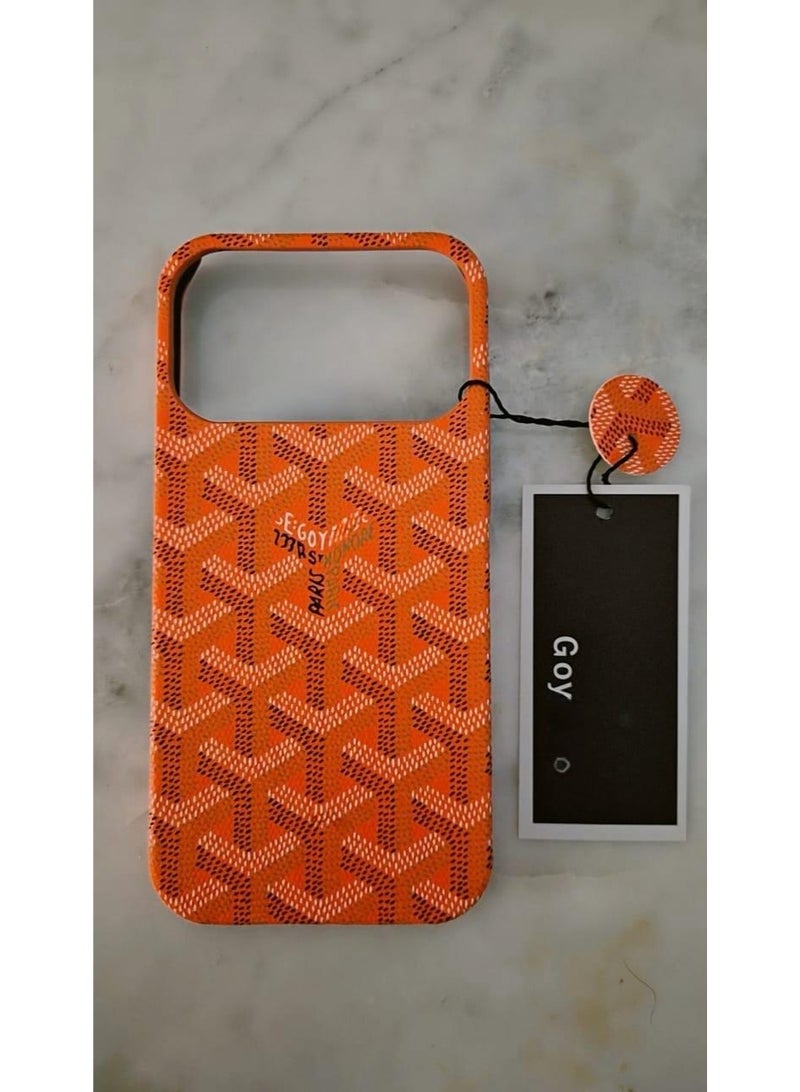 iPhone 17 Pro Max Luxury Patterned Shockproof Case Orange