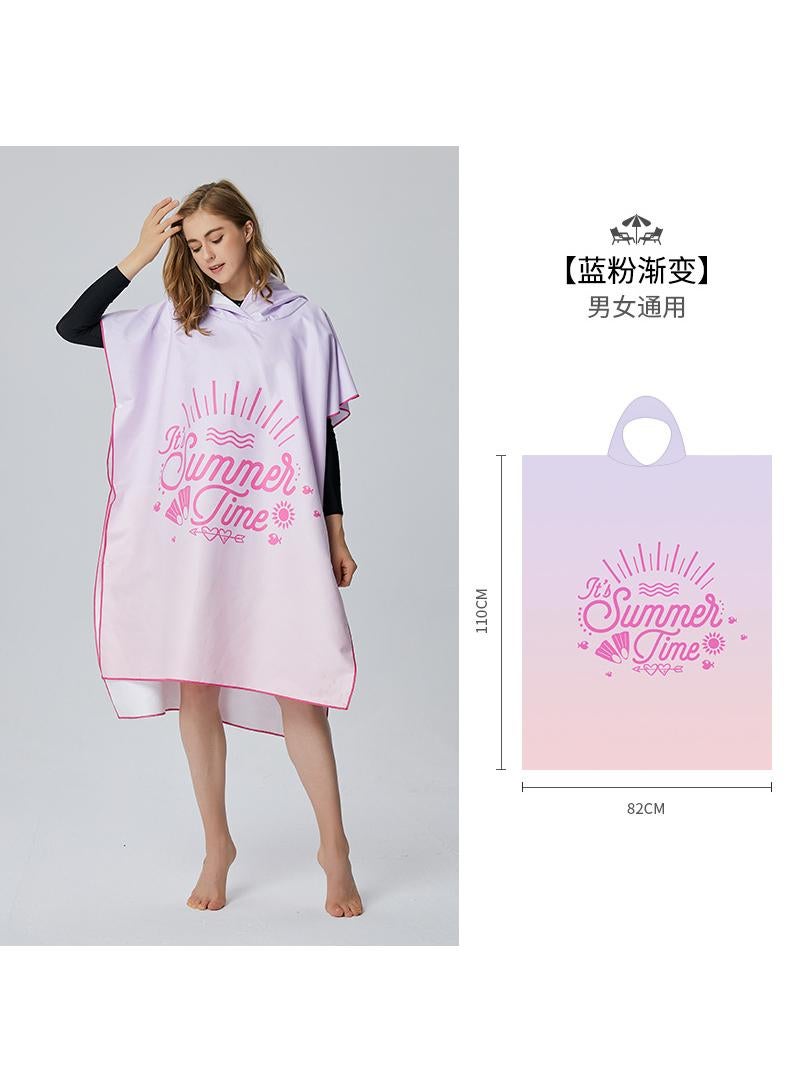 general Microfiber Hooded Wearable Absorbent Quick-drying Beach Bathrobe - Image 1