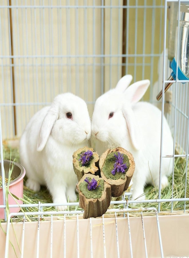 MUYG Natural Rabbit Chew Toys,Papaya Wood Sticks Organic Rabbit Treats with Timothy Hay Cakes and Dried Flower Rabbit Enrichment Toys for Guinea Pig Teeth Grinding (3.52 OZ / 100g) - Image 2