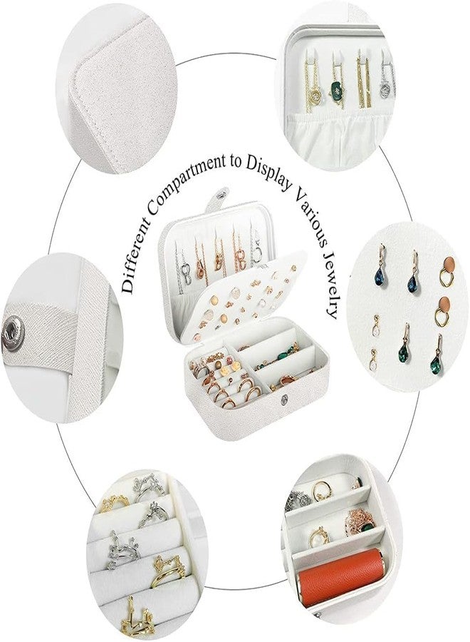 TONSYL Mini Jewelry Travel Case,Small Travel Jewelry Organizer, Portable Jewelry Box Travel Mini Storage Organizer Portable Display Storage Box for Rings Earrings Necklaces - Image 3