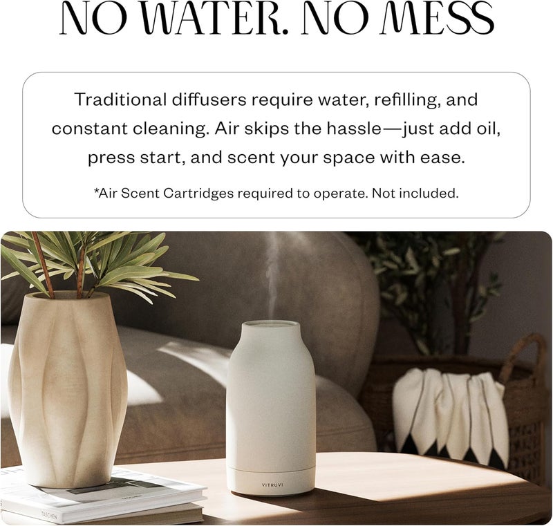 Vitruvi Air Waterless Diffuser for Home 1500 Sq Ft Coverage  Diffusers for Home Oil Diffuser Housewarming Gift Ceramic Finish 5 Adjustable Scent Strengths  White - Image 5