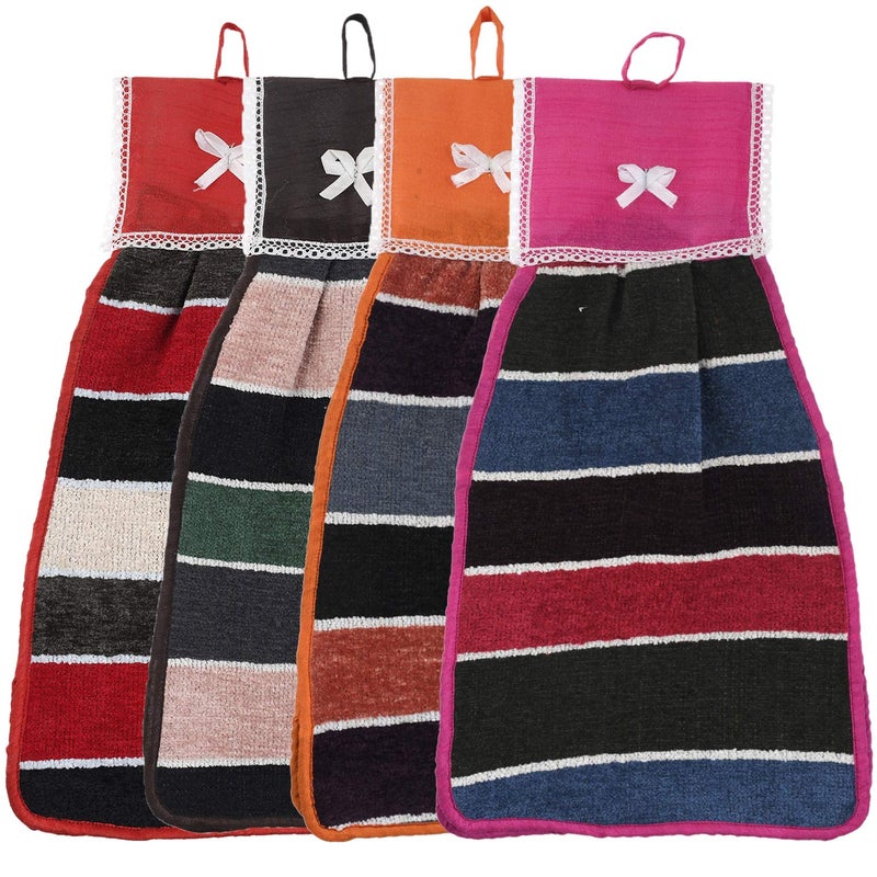 Kuber Industries Kuber Industries Hanging Cotton 4 Pieces Cotton Washbasin Napkin/Hand Towel for Kitchen and Bathroom (Multi) - CTKTC45592  - Image 1