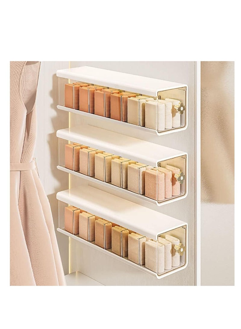 Plastic Underwear Storage Organizer Wall Mounted Drawer Storage Box for Underwear Socks Bras Panties Scarf Kitchen Spice and Small Things, 3pcs (White)  - Image 1