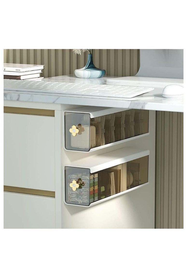 Plastic Underwear Storage Organizer Wall Mounted Drawer Storage Box for Underwear Socks Bras Panties Scarf Kitchen Spice and Small Things, 3pcs (White)  - Image 4