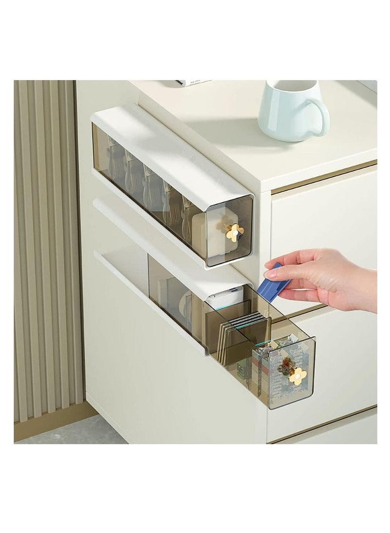 Plastic Underwear Storage Organizer Wall Mounted Drawer Storage Box for Underwear Socks Bras Panties Scarf Kitchen Spice and Small Things, 3pcs (White)  - Image 5