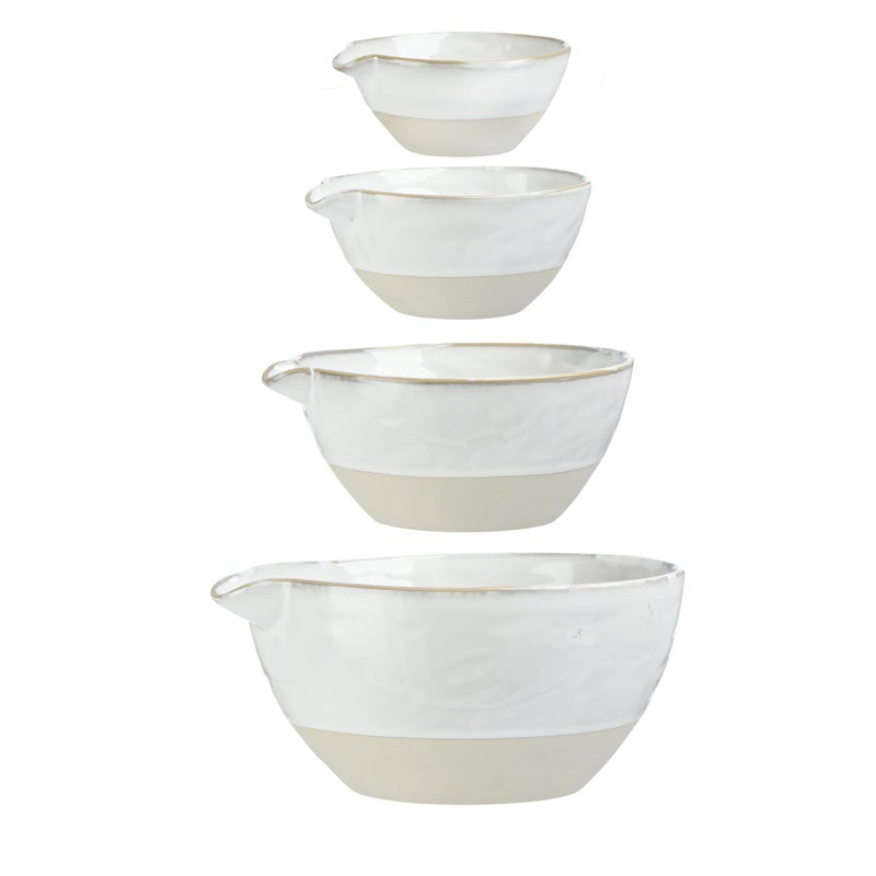 Creative CoOp Stoneware White Batter Bowls Set of 4