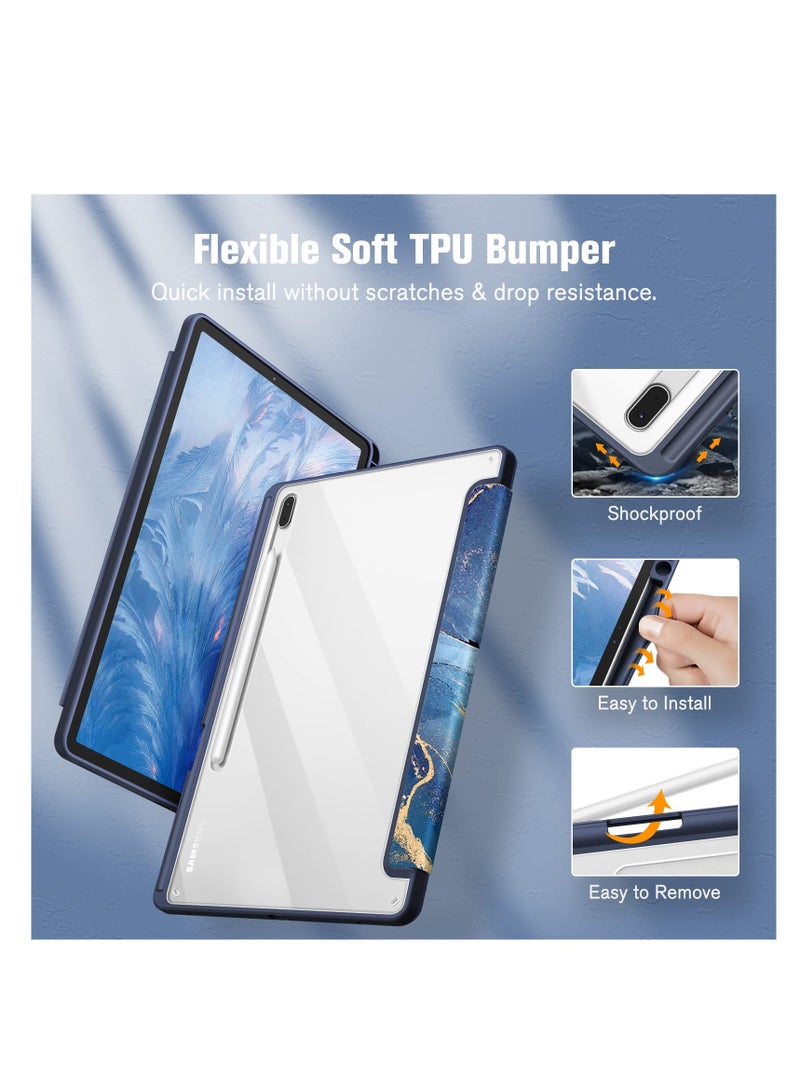 Slim Case for Samsung Galaxy Tab S8 Plus (2022), S7 FE (2021), and S7 Plus (2020) - 12.4" Shockproof Cover with S Pen Holder and Clear Transparent Back, Auto Wake/Sleep Feature. - Image 4