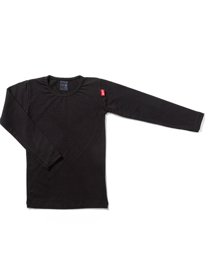 قطونيل فانلة داخلية قطن ليكرا بأكمام طويلة للأولاد