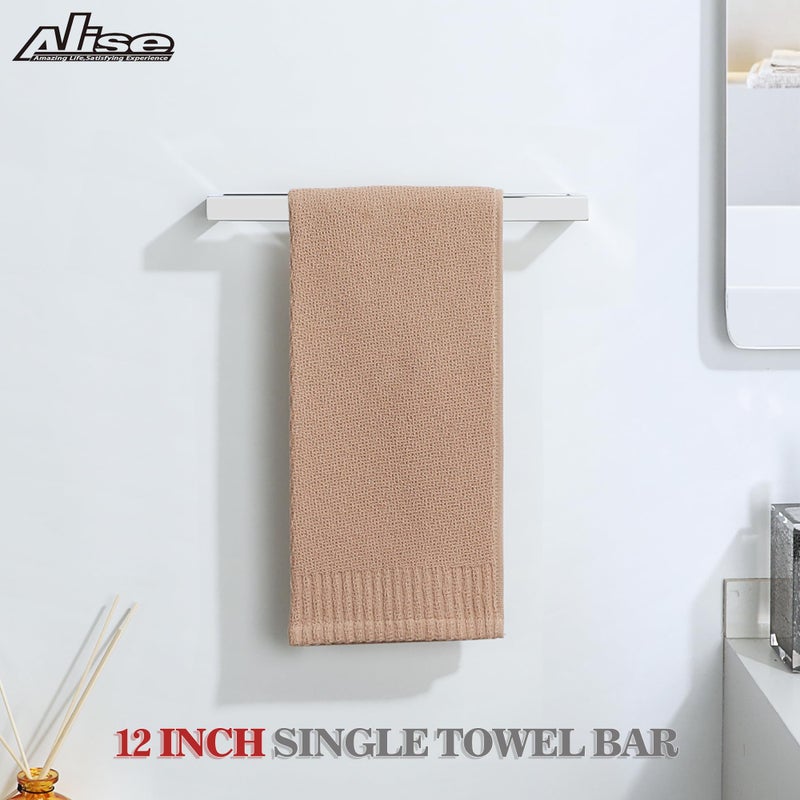 Alise Bath Towel Bar Wall Mount Towel Holder Towel Rack Towel Hanger for Bathroom Lavatory 12 Inch SUS304 Stainless Steel Towel Rail Polished Chrome GJF030-C - Image 1
