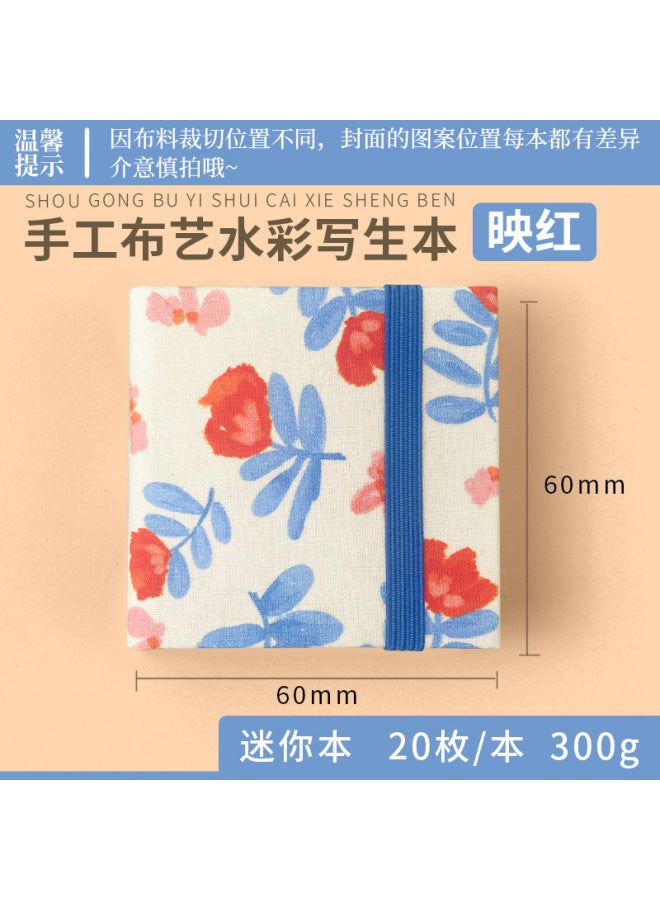 Flying Bird Feile Bird Fabric Watercolor Book 300g Art Student Painting Square Hand Account Book Fine Grain Mini Portable Painting Book - Image 1