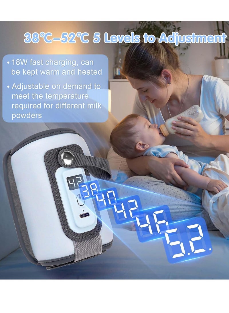 general Portable Bottle Warmer, Baby Milk Warmer for All Bottles, Rapid Heating Accurate Temperature Control with LED Display, USB Warmer Bottle Suitable for Home and Outing (Blue) - Image 3
