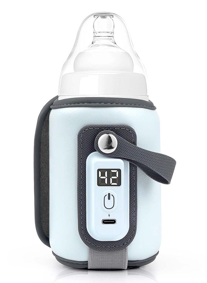 general Portable Bottle Warmer, Baby Milk Warmer for All Bottles, Rapid Heating Accurate Temperature Control with LED Display, USB Warmer Bottle Suitable for Home and Outing (Blue) - Image 1