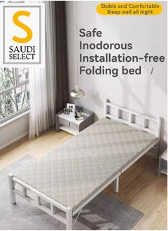 Generic Saudi Select Foldable Metal Bed, Safe and Comfortable for Convenient, 190 x 90 x 40 cm, type 1 square tube  - Image 1