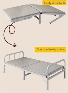 Generic Saudi Select Foldable Metal Bed, Safe and Comfortable for Convenient, 190 x 90 x 40 cm, type 1 square tube  - Image 2