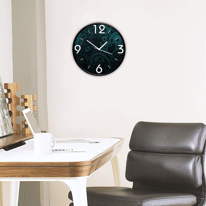 IIK COLLECTION Designer Analogue Round Plastic Wall Clock with Glass (Size 28 cm x 28 cm x 6 cm, Multicolour, IIK-721C-WC) - Image 4