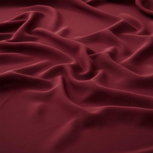 MaiMaiSuan 60" Wide Wine Red Chiffon Fabric by The Yard Soft Sheer Fabric for Wedding Arch Draping Fabric,Bridal Wedding Dress Sewing DIY,10 Yards - Image 1