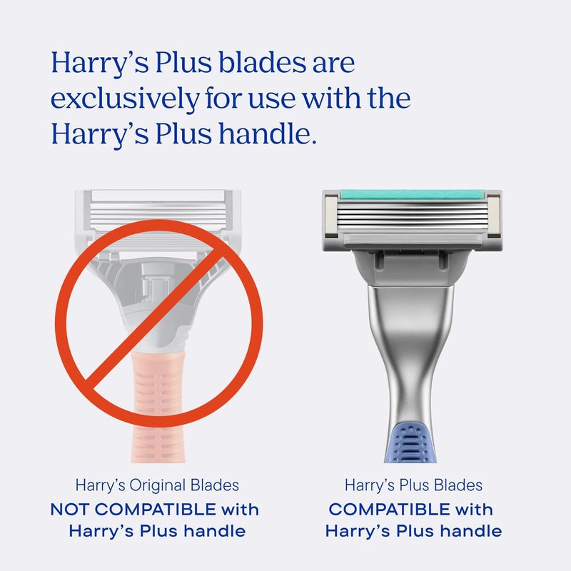 HARRY'S PLUS: Starter Shaving Kit for Men - Premium Handle, 5 Razor Blade Cartridges, 2 oz Foaming Shave Gel & Travel Cover, Advanced Pivoting System - Clay - Image 2