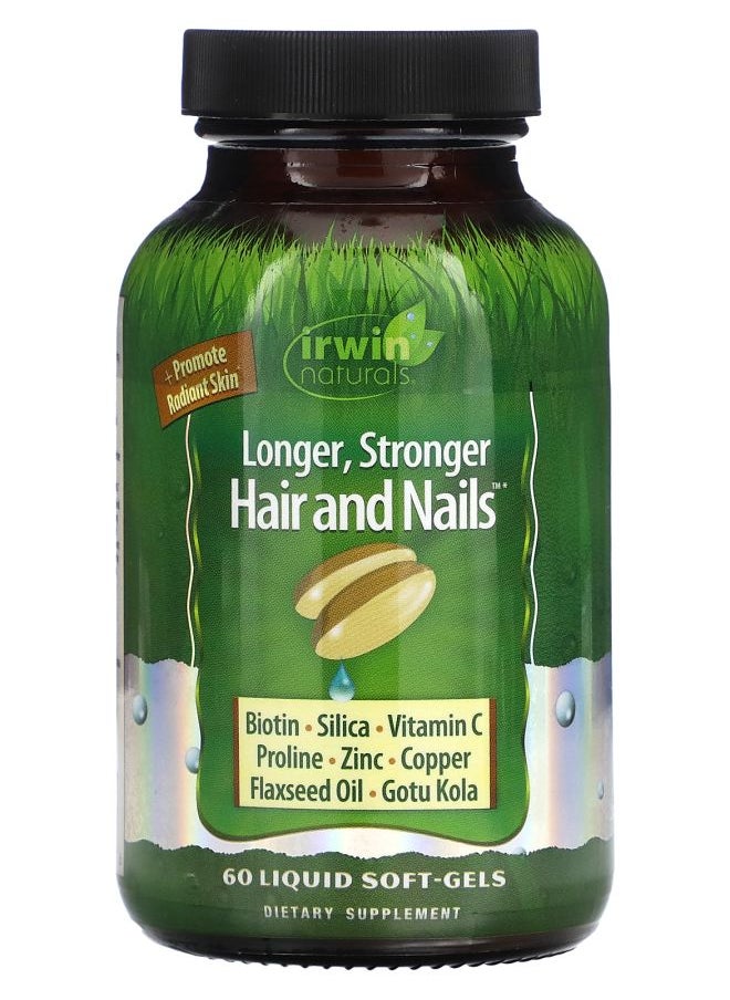 Irwin Naturals Longer Stronger Hair and Nails 60 Liquid Soft-Gels 