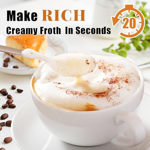 Nahida Green Milk Frother Wand for Coffee, Frother Handheld Rechargeable Electric Whisk with 3 Heads 3 Speeds Drink Mixer Coffee Frother Foam Maker For Latte, Cappuccino, Hot Chocolate, Egg - Image 4