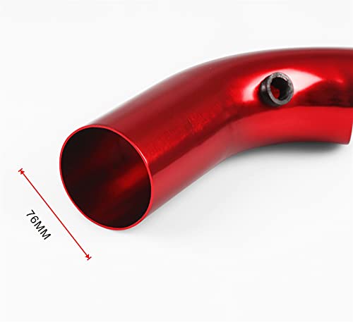 LPFIDI 3 Inch Universal Aluminum Cold Air Intake System Filter Car Truck Turbo Piping Red - Image 3